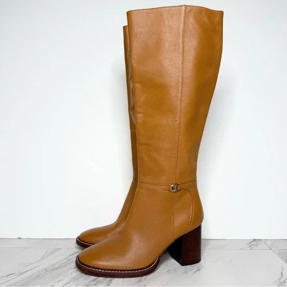 Sam Edelman Elsy Brown Leather Heeled Tall Boot 6 1/2 M - Picture 1 of 15